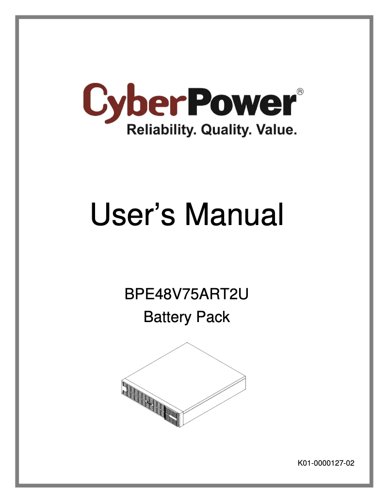 Image de la première page du manuel de l'appareil BPE48V75ART2U