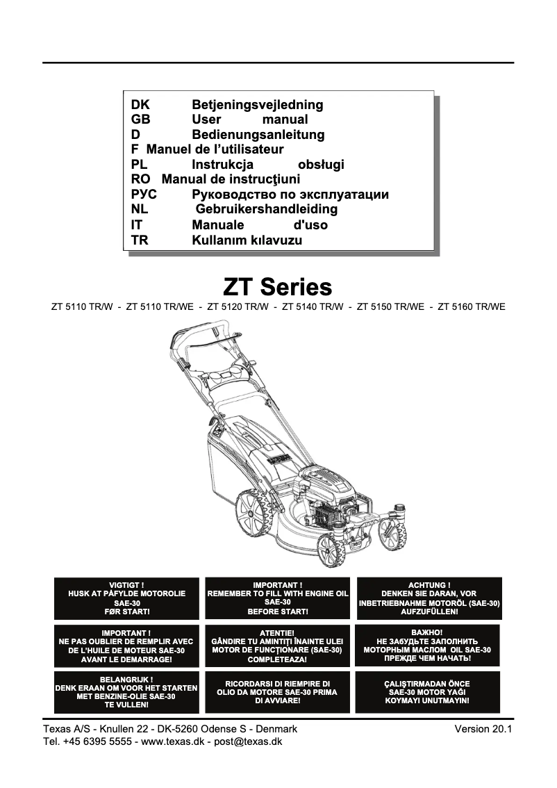 Image de la première page du manuel de l'appareil ZT 5110TR/WE
