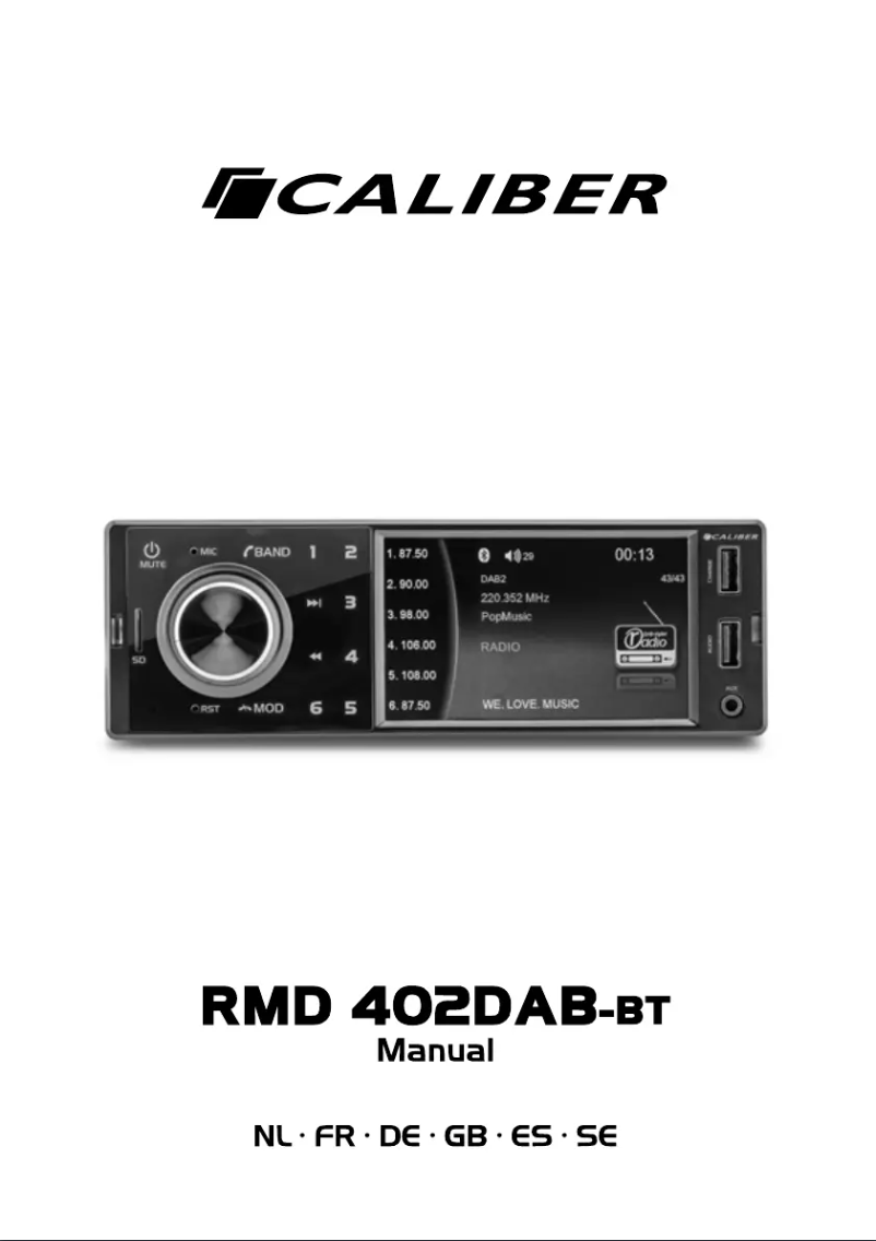 Page 1 de la notice Manuel utilisateur Caliber RMD402DAB-BT