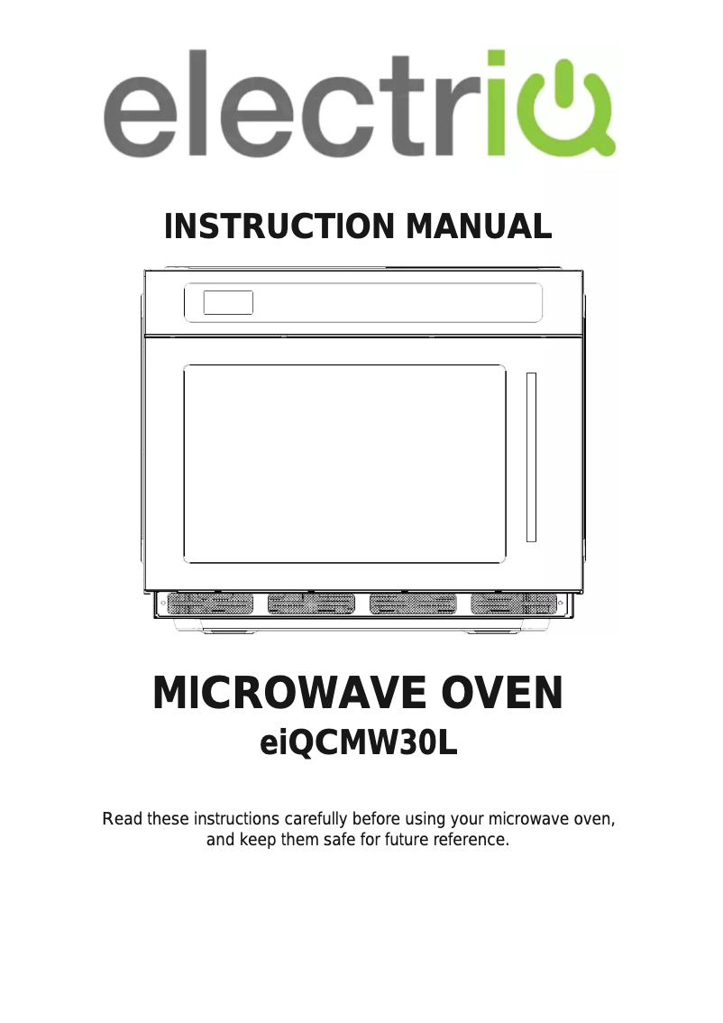 Page n°1 - Manuel utilisateur ElectriQ eiQCMW30L