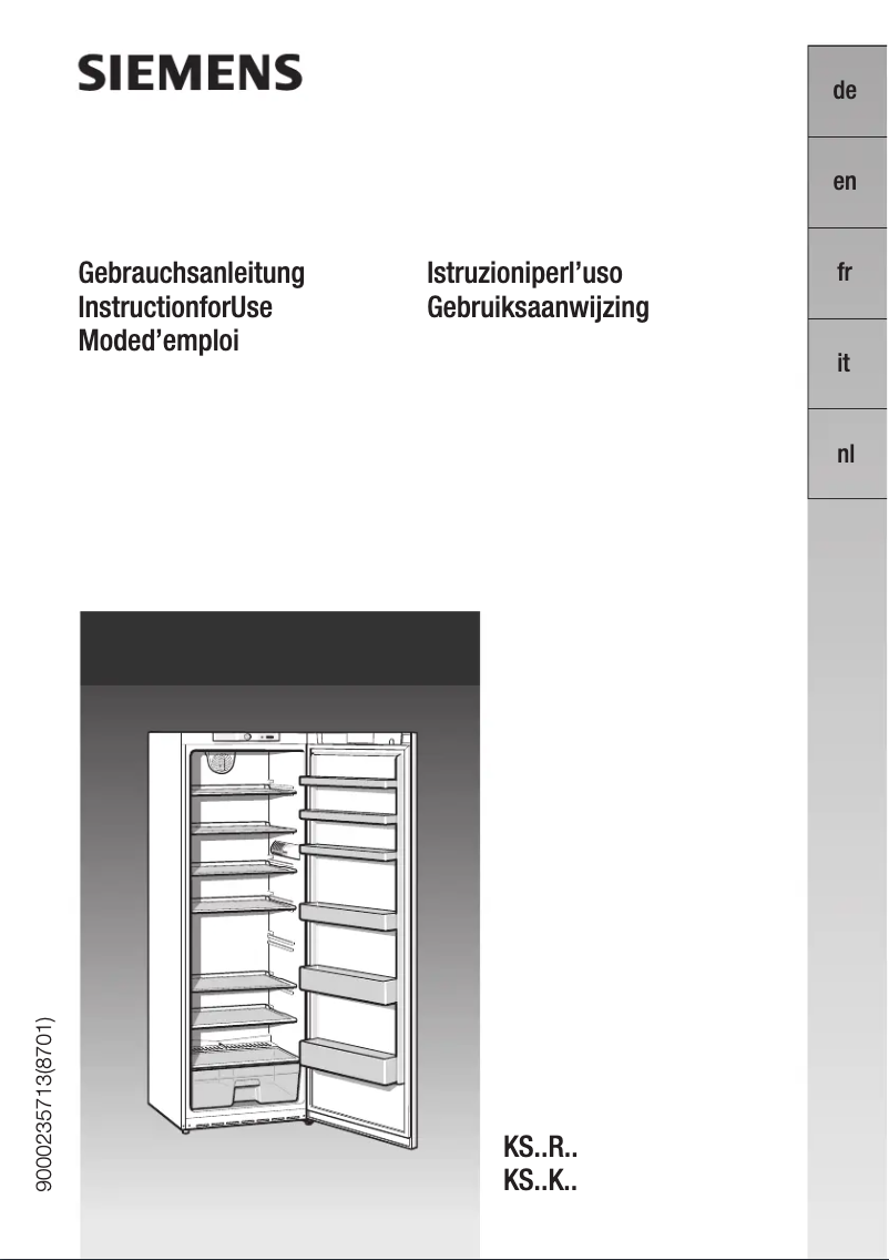 Page n°1 - Manuel utilisateur Siemens KS34RN00