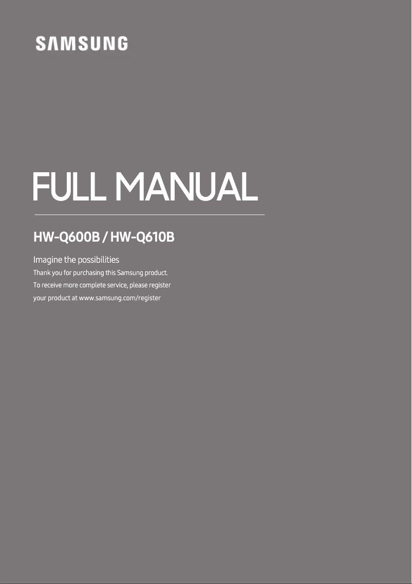 Image de la première page du manuel de l'appareil HW-Q600B