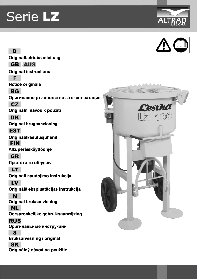 Page n°1 - Manuel utilisateur Lescha LZ 100