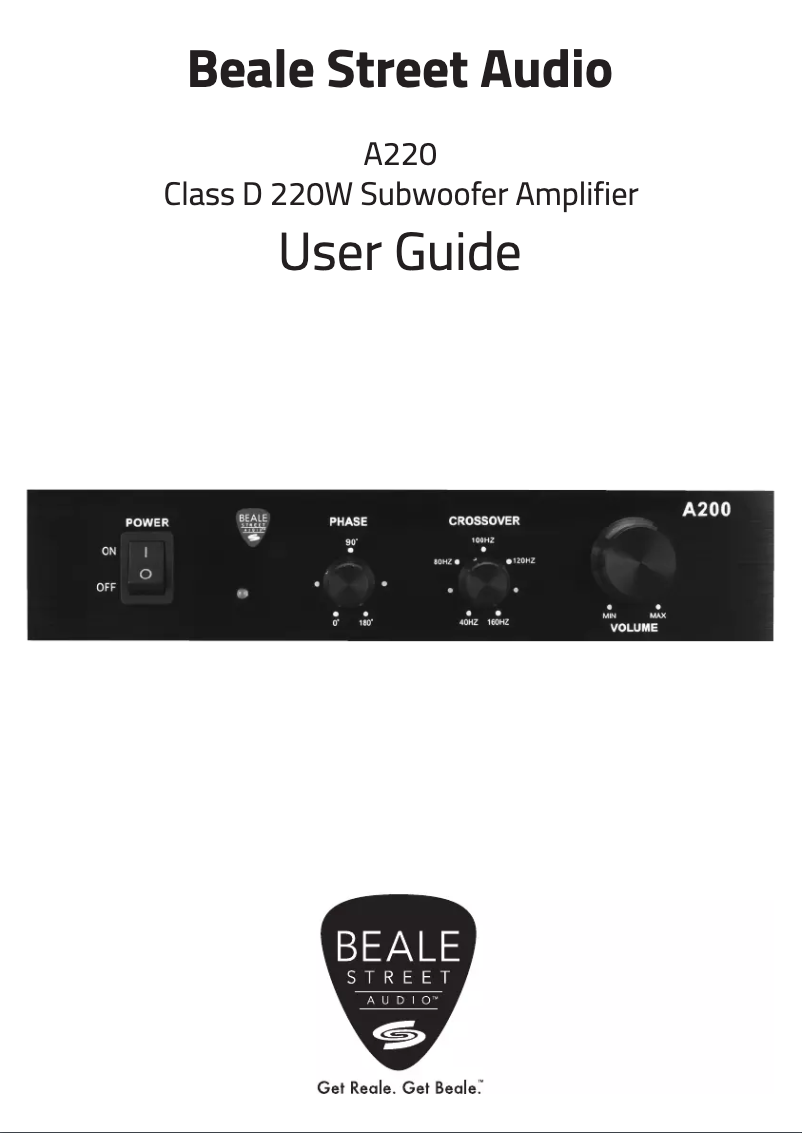 Page n°1 - Manuel utilisateur Beale A220