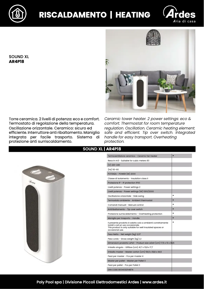 Image de la première page du manuel de l'appareil AR4P18