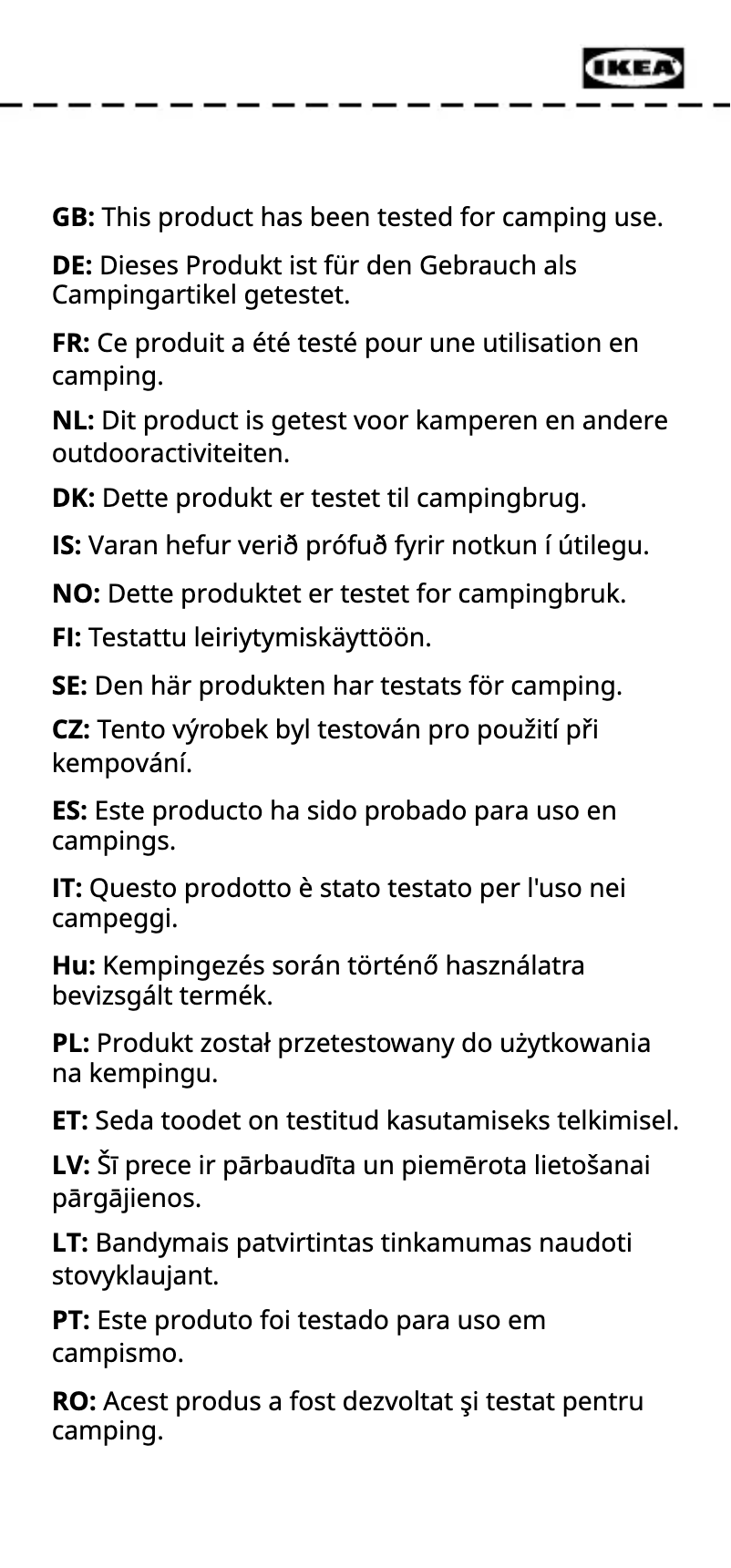 Page 1 de la notice Manuel utilisateur Ikea STRANDÖN 405.428.16