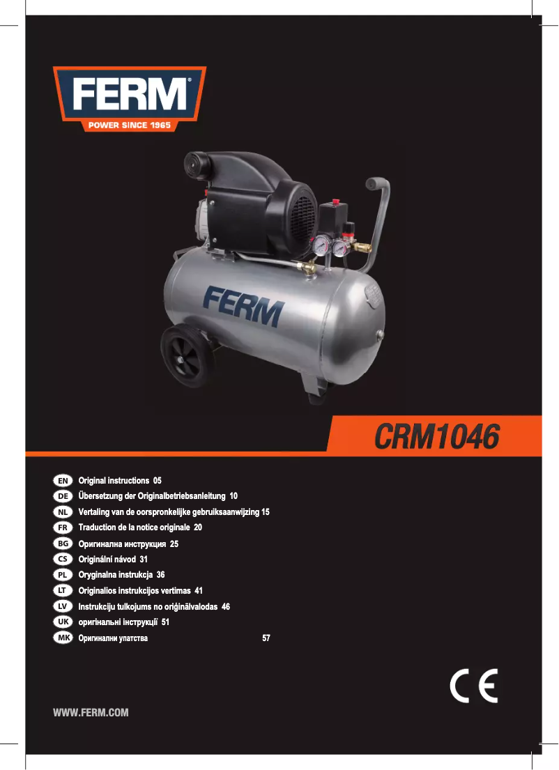 Page 1 de la notice Manuel utilisateur Ferm CRM1046