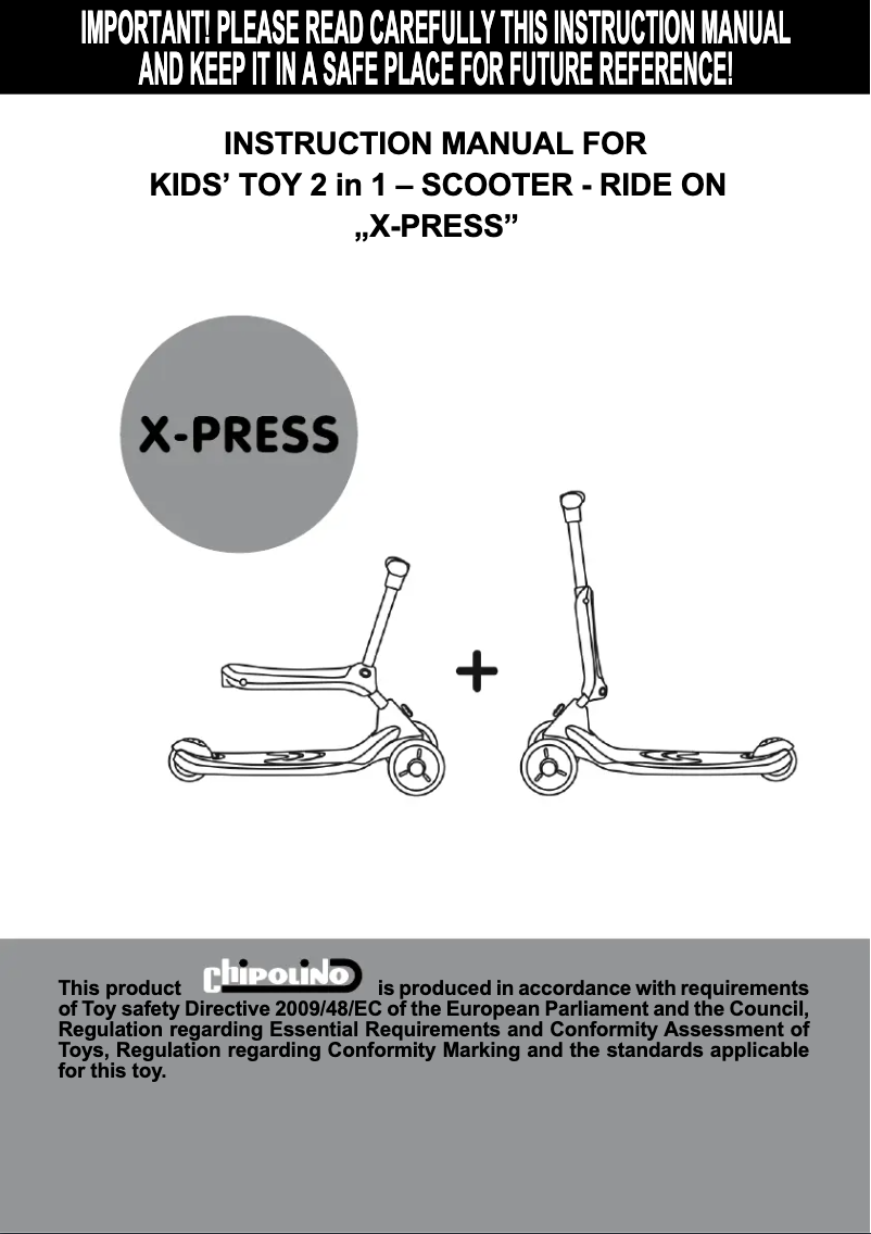 Page 1 de la notice Manuel utilisateur Chipolino 2 in 1 X-PRESS