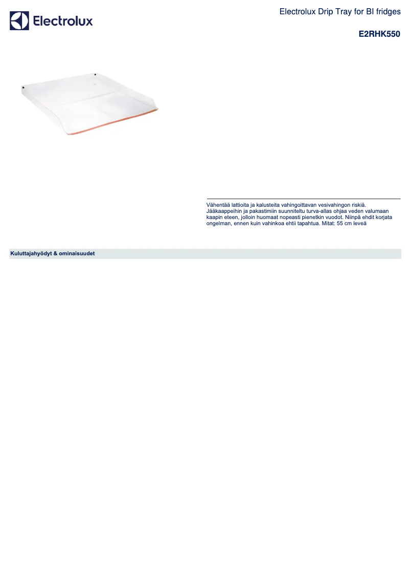 Image de la première page du manuel de l'appareil E2RHK550