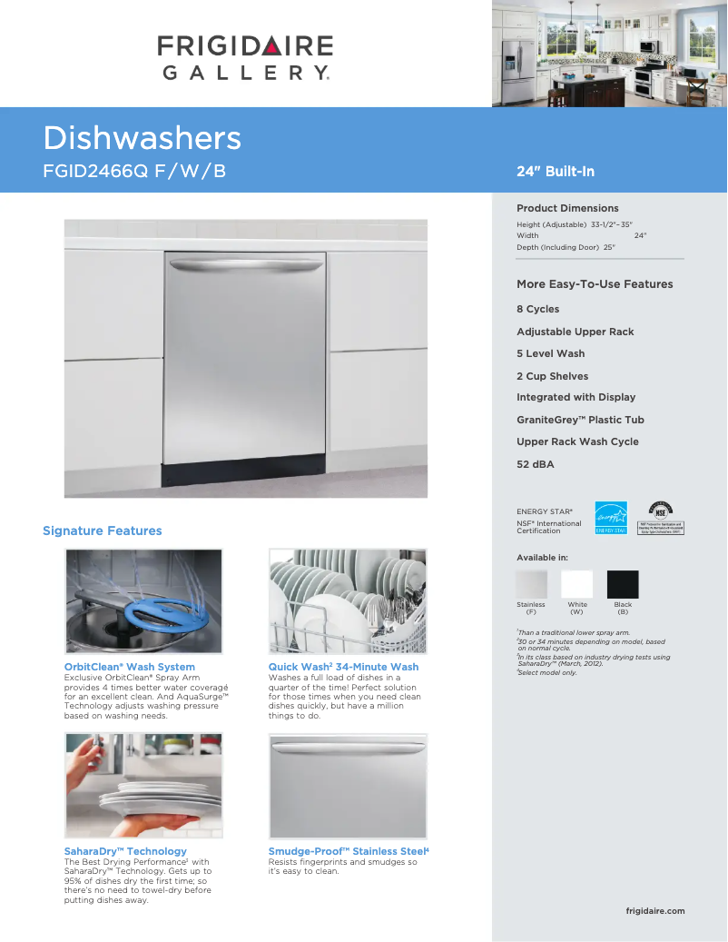 Image de la première page du manuel de l'appareil FGID2466Q