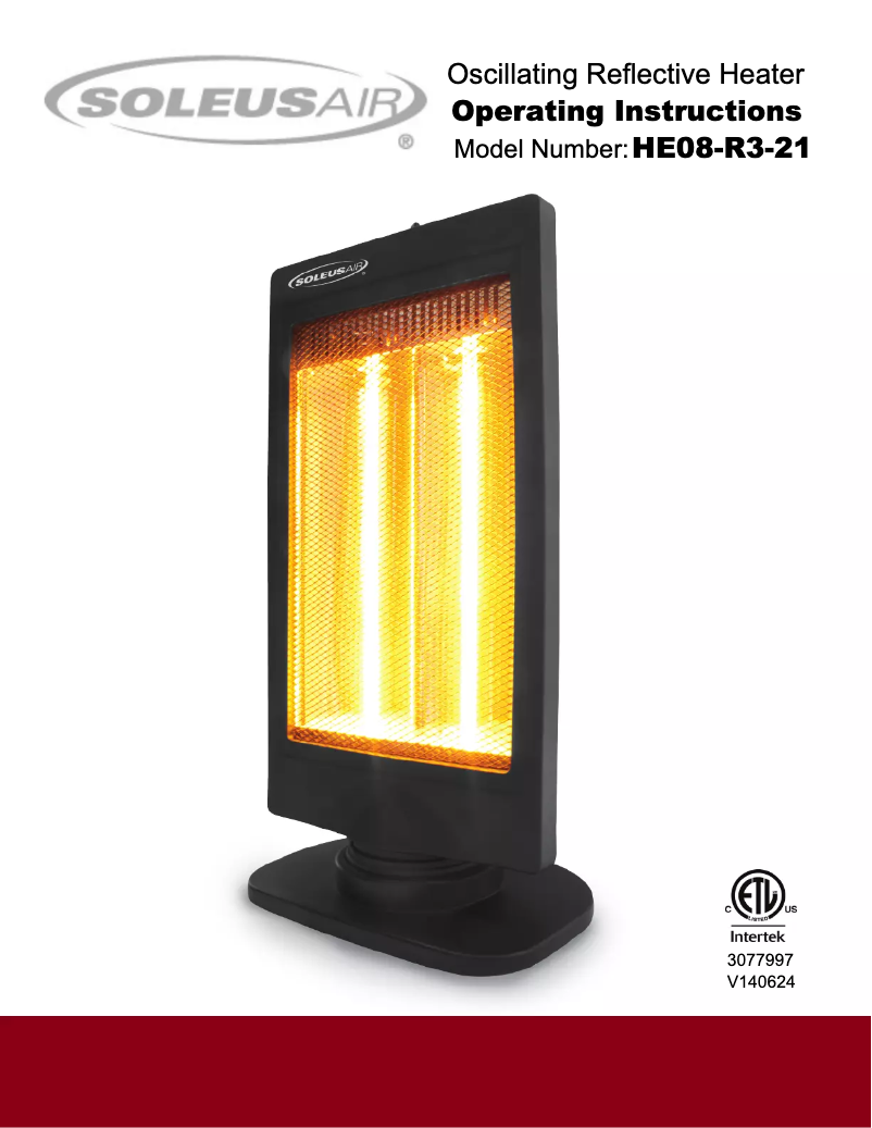 Page 1 de la notice Manuel utilisateur SoleusAir HE08-R3-21
