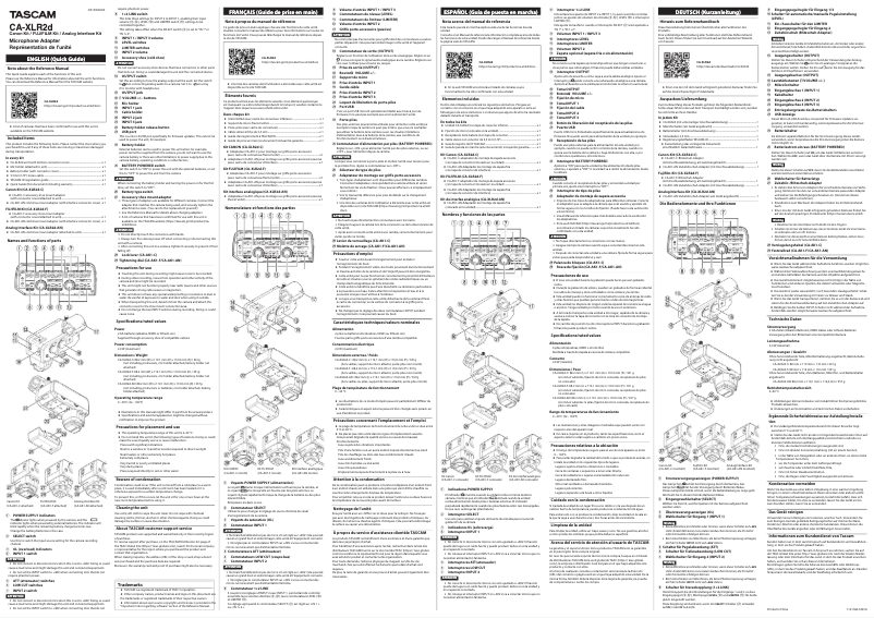 Página 1 del manual Manual de usuario Tascam CA-XLR2d