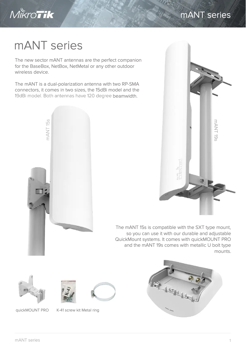 Image de la première page du manuel de l'appareil mANT 15s