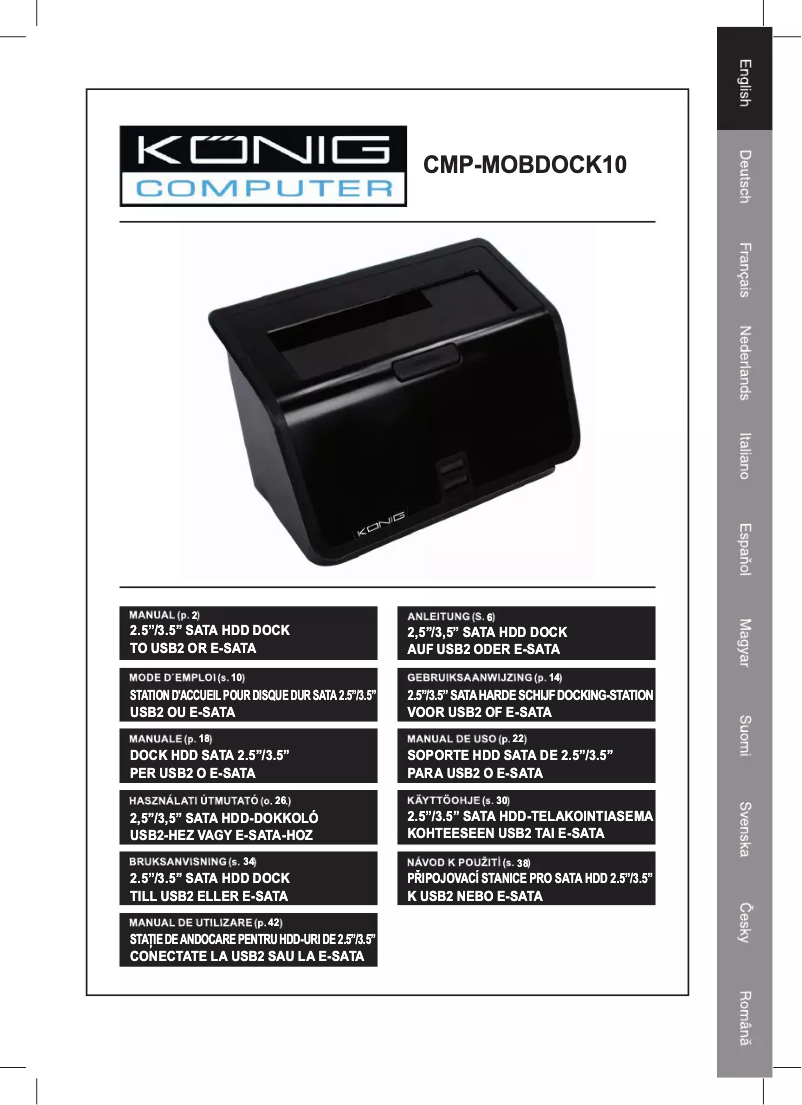 Page n°1 - Manuel utilisateur Konig CMP-MOBDOCK10