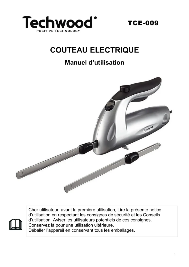 Page 1 de la notice Manuel utilisateur Techwood TCE-009