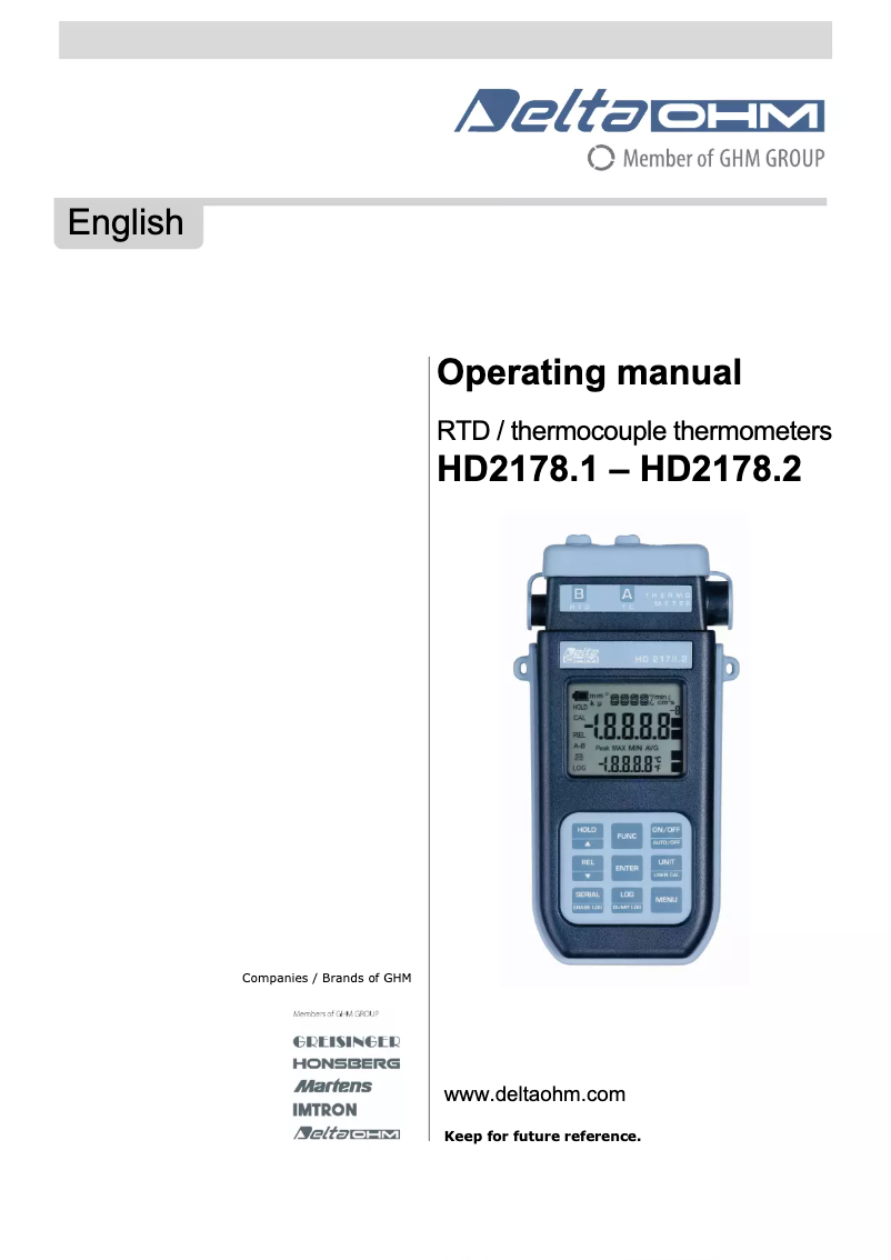 Image de la première page du manuel de l'appareil HD2178.2