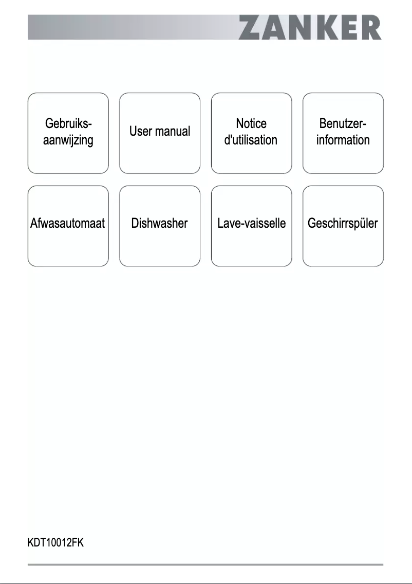 Page 1 de la notice Manuel utilisateur Zanker KDT10012FK
