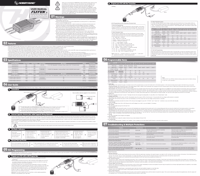 Page n°1 - Manuel utilisateur Hobbywing FlyFun V5