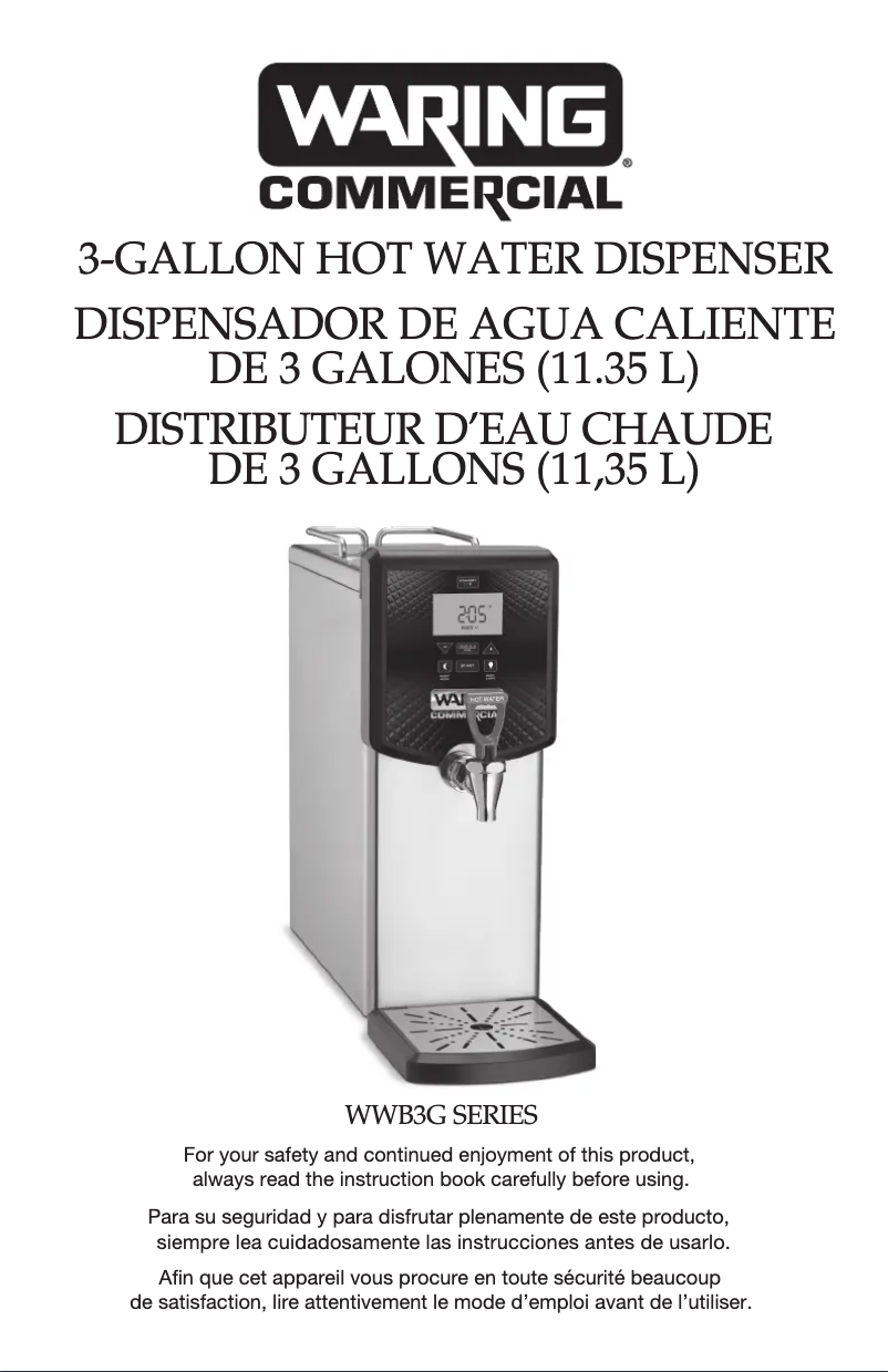 Image de la première page du manuel de l'appareil WWB3G