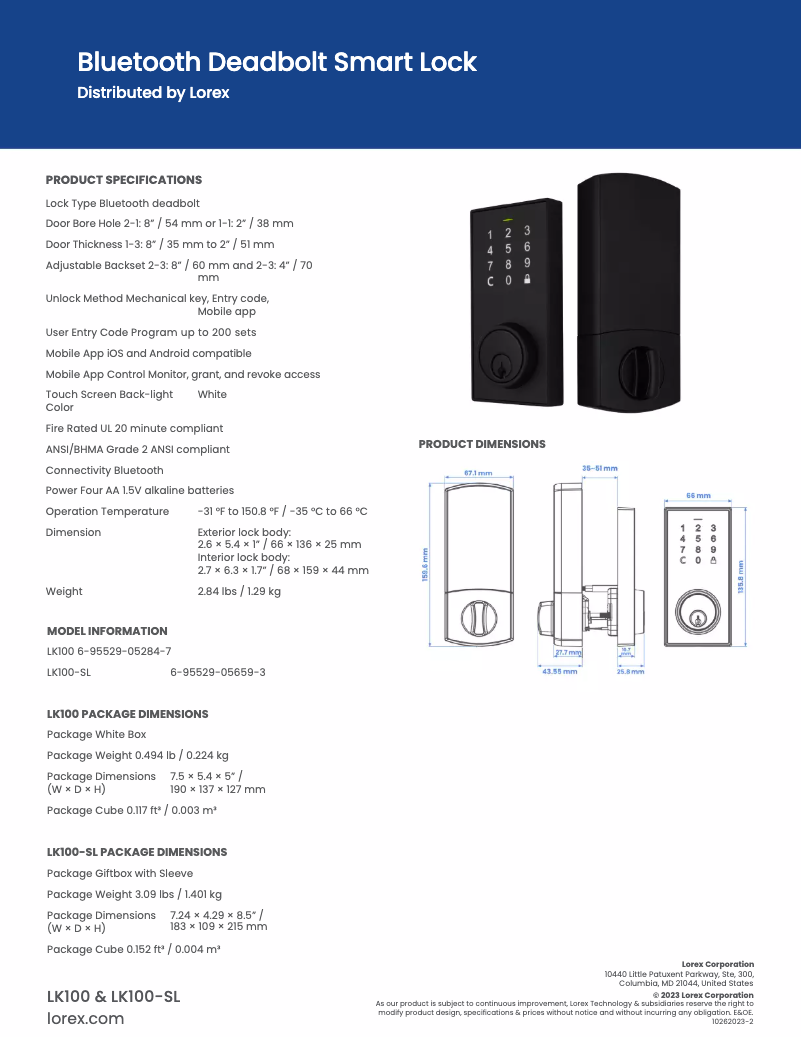 Image de la première page du manuel de l'appareil LK100