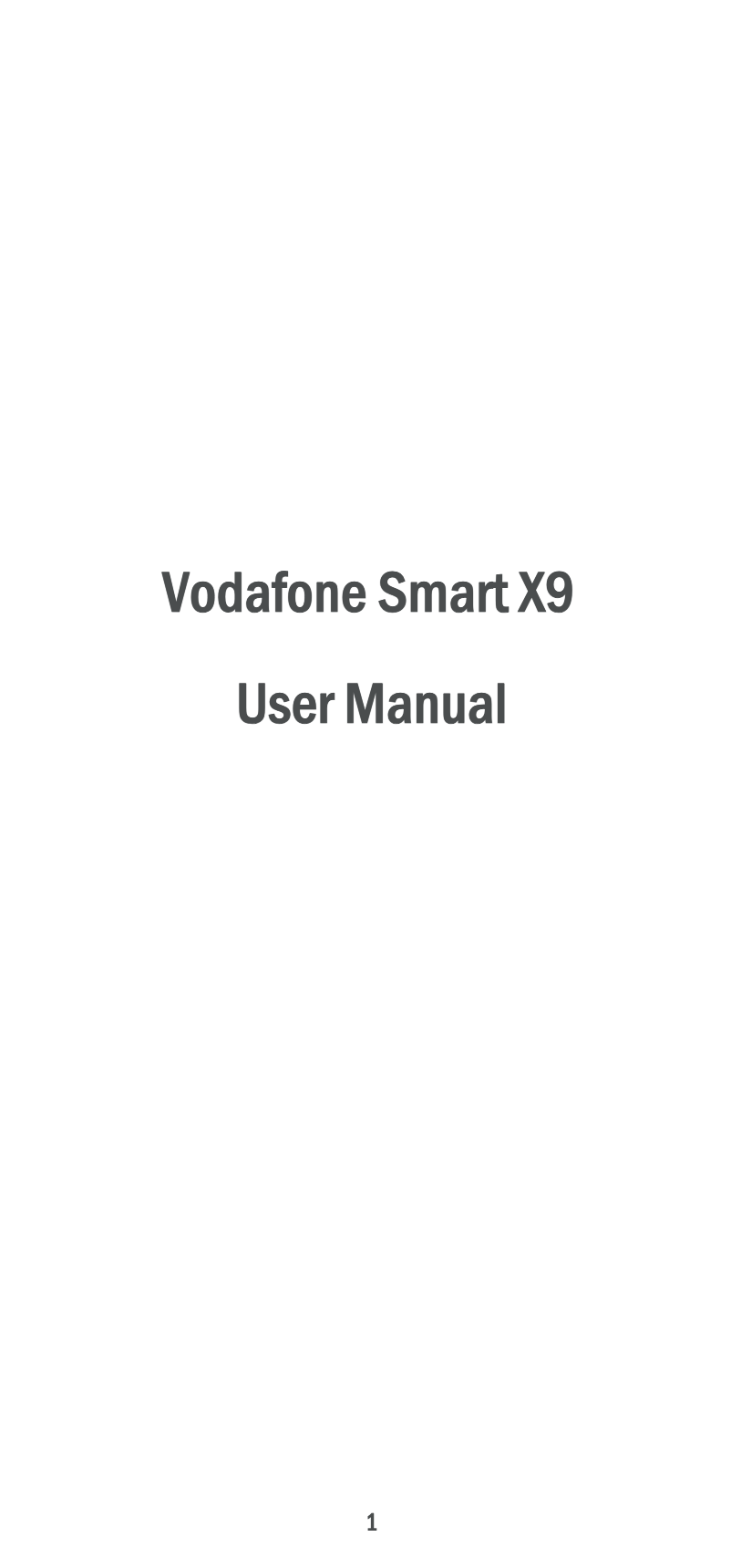 Page n°1 - Manuel utilisateur ZTE Vodafone Smart X9