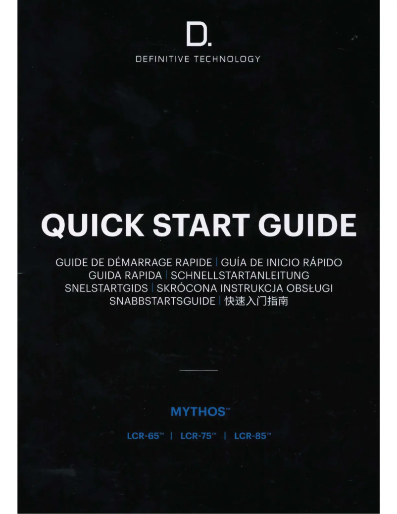 Page n°1 - Manuel utilisateur Definitive Technology Mythos LCR-65