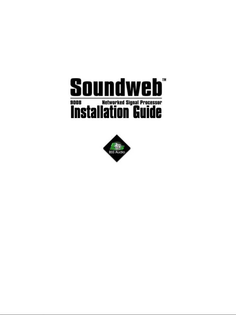 Page n°1 - Manuel utilisateur BSS Audio Soundweb 9008
