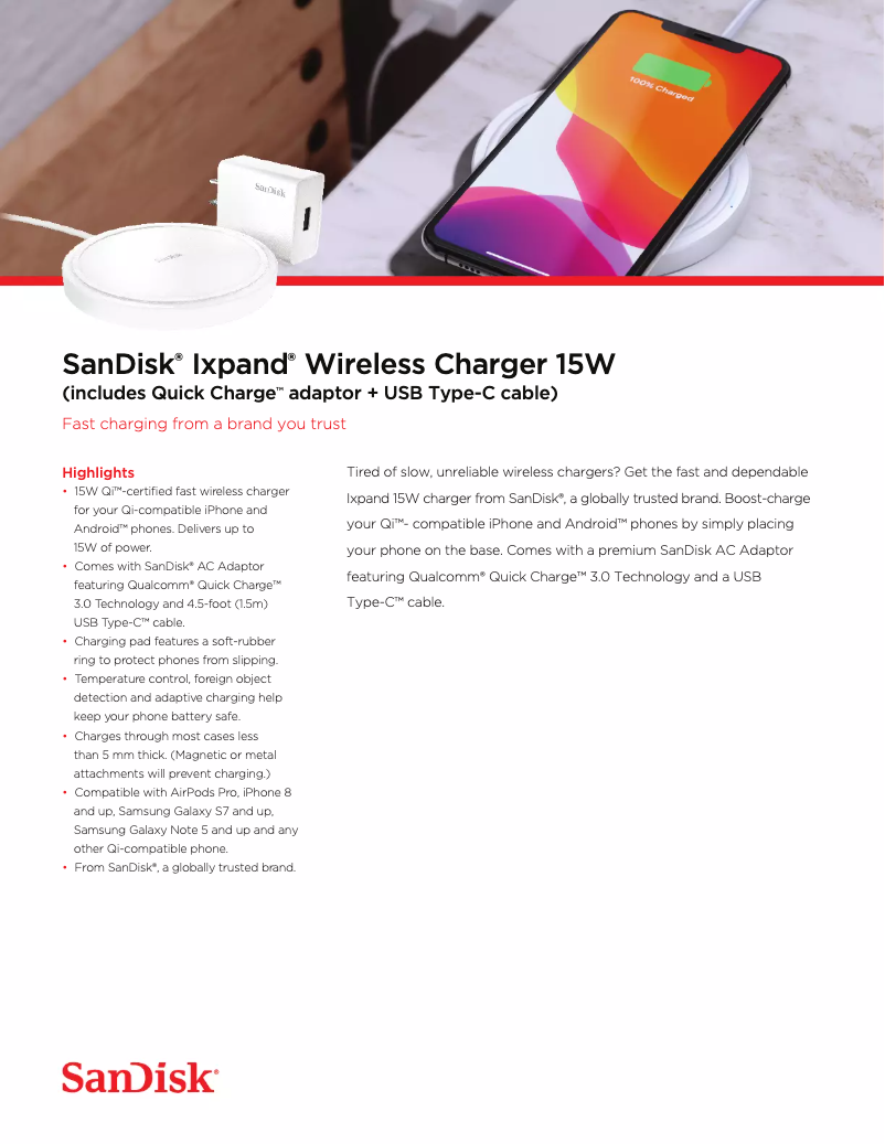 Image de la première page du manuel de l'appareil Ixpand Wireless Charger 15W