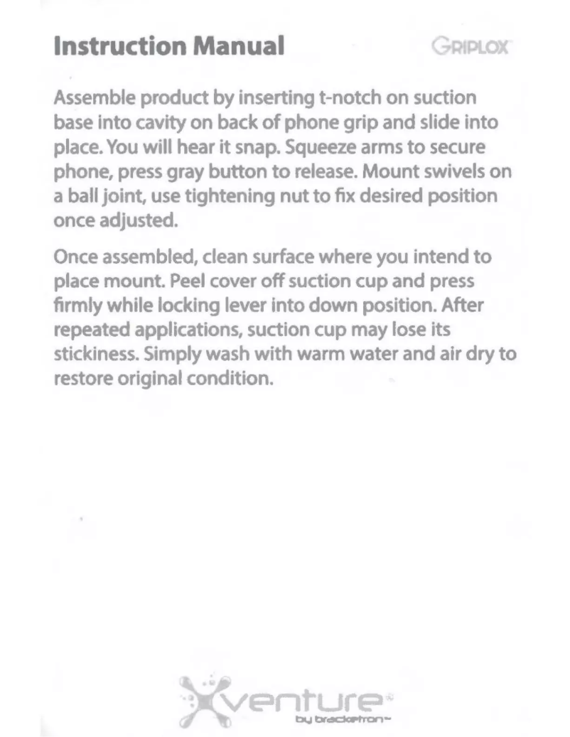 Page 1 de la notice Manuel utilisateur Bracketron Griplox