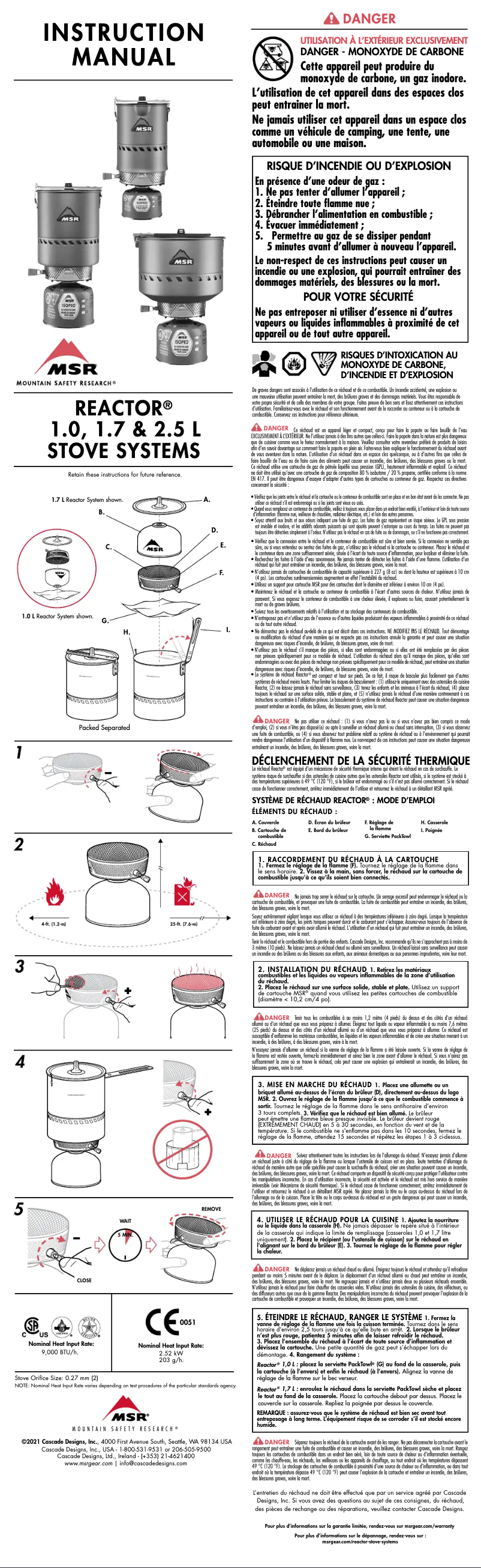 Page n°1 - Manuel utilisateur MSR Reactor