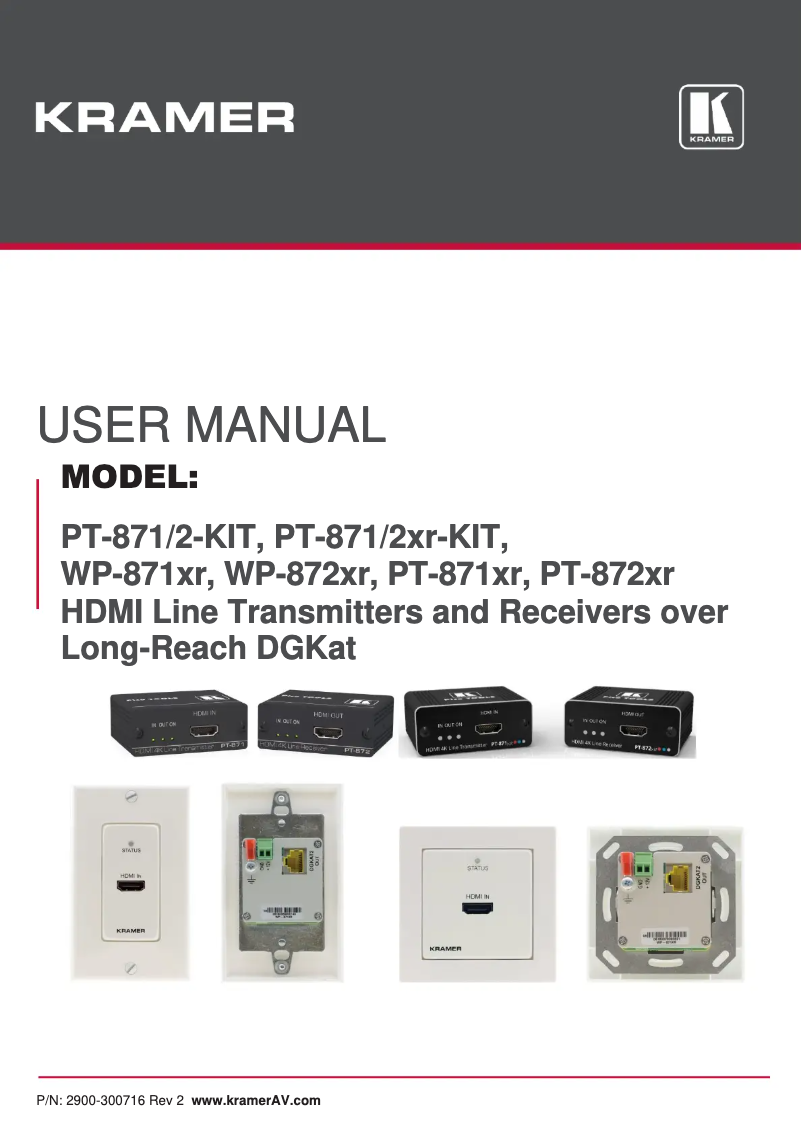 Image de la première page du manuel de l'appareil PT-871/2XR-KIT