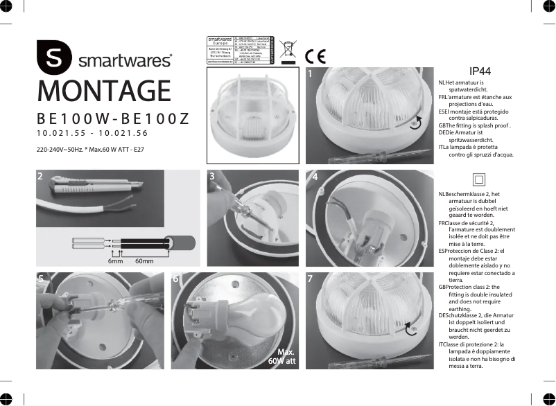 Imagen de la primera página del manual del dispositivo BE100W