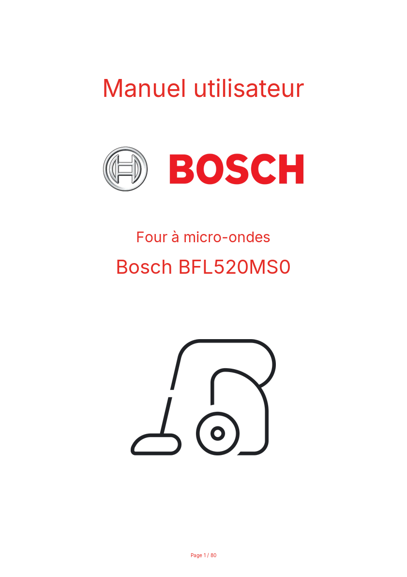 Image de la première page du manuel de l'appareil BFL520MS0