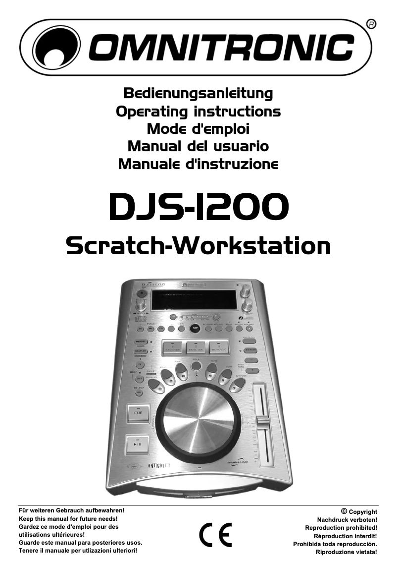 Page n°1 - Manuel utilisateur Omnitronic DJS-1200
