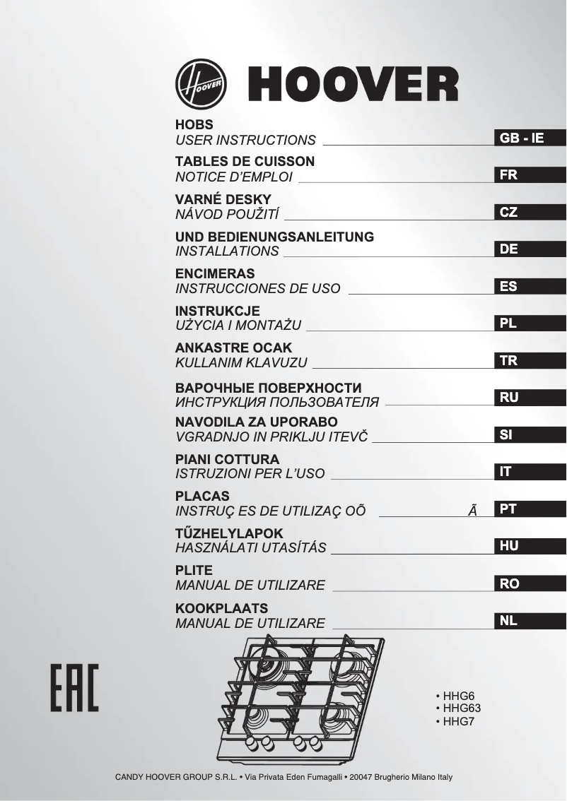 Imagen de la primera página del manual del dispositivo HHG6BF4WVX