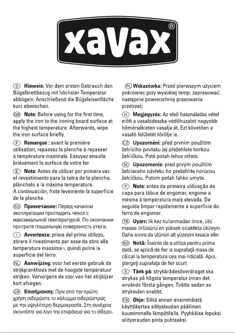 Page 1 de la notice Manuel utilisateur Xavax 00110934