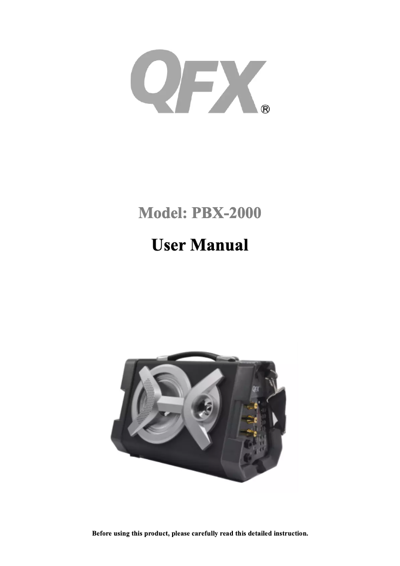 Page n°1 - Manuel utilisateur QFX PBX-2000
