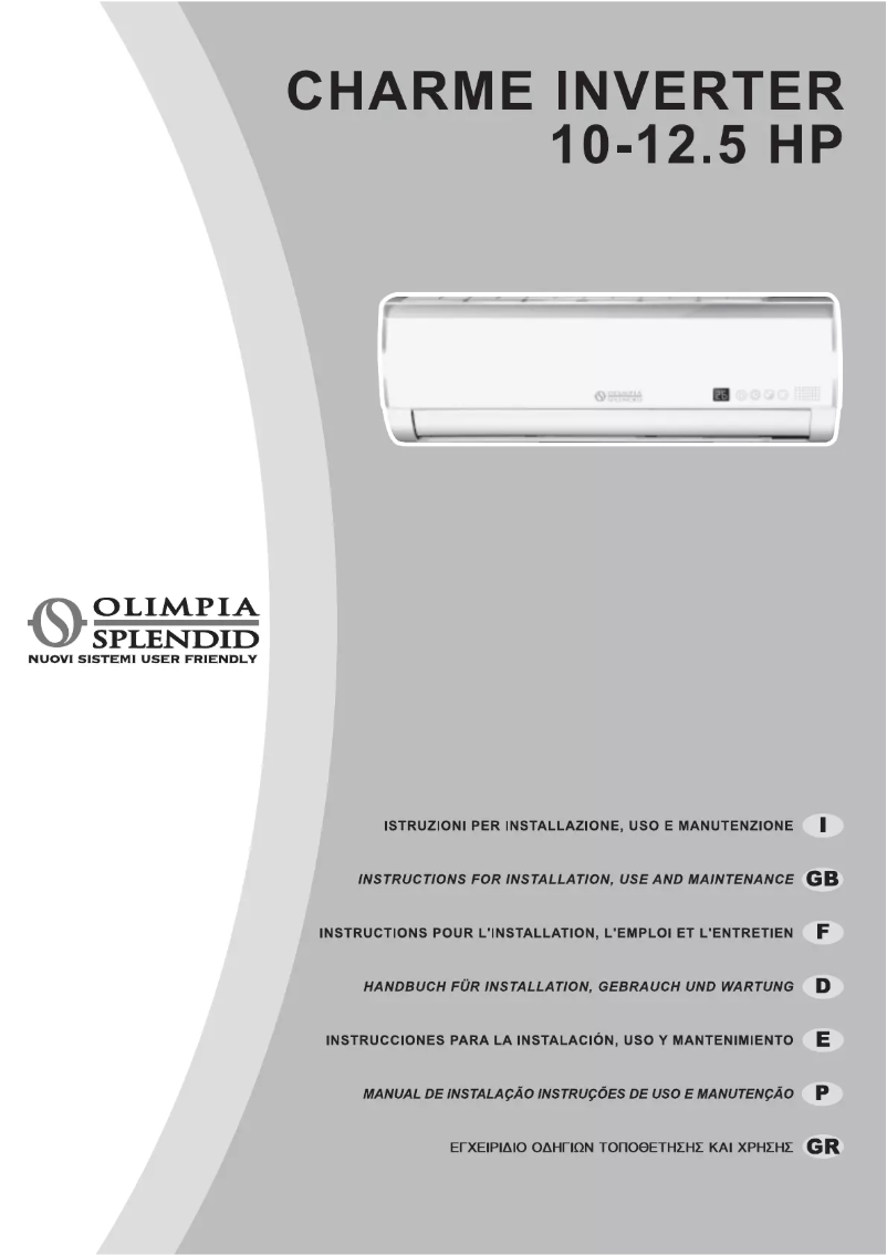 Page 1 de la notice Manuel utilisateur Olimpia Splendid Charme Inverter DC 12.5 HP