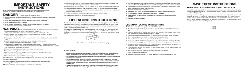 Page 1 de la notice Manuel utilisateur Conair FB27TG