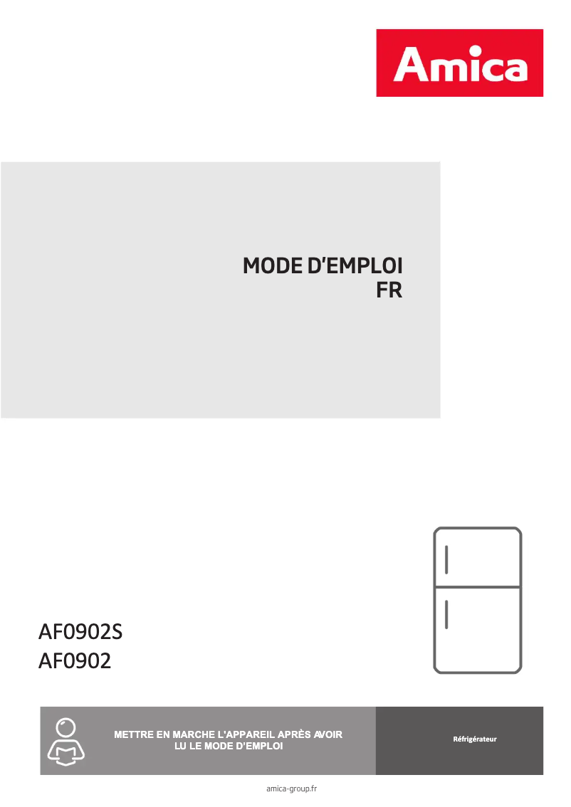Page 1 de la notice Manuel utilisateur Amica AF0902S