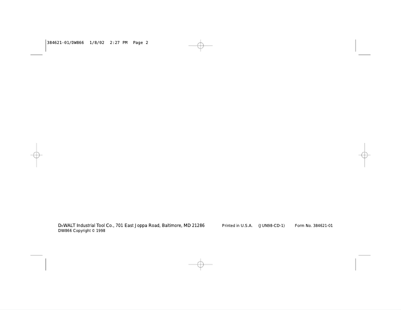 Image de la première page du manuel de l'appareil DW866