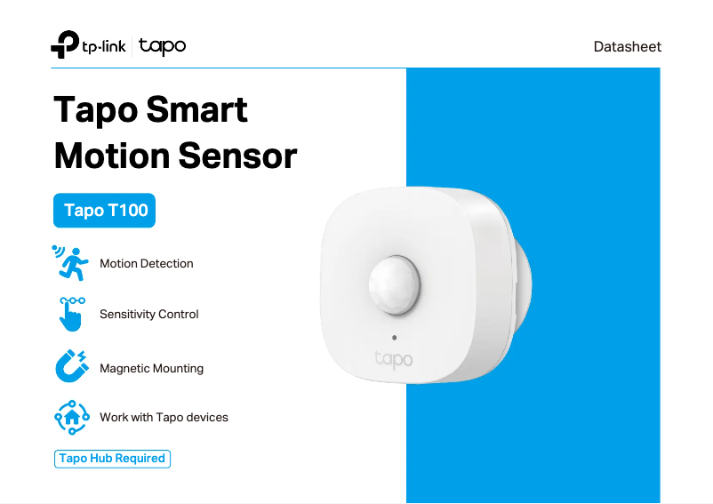 Página 1 del manual Ficha técnica TP-Link Tapo T100