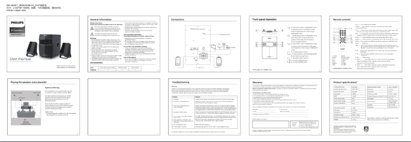 Page n°1 - Manuel utilisateur Philips MMS2550B