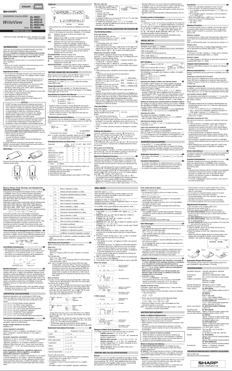 Image de la première page du manuel de l'appareil EL-W531HA