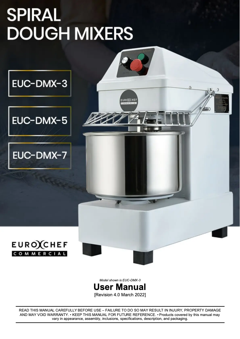 Page n°1 - Manuel utilisateur Eurochef EUC-DMX-5