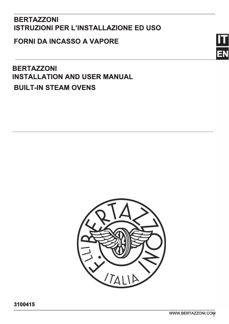Page 1 de la notice Manuel utilisateur Bertazzoni F6011MODVPTN