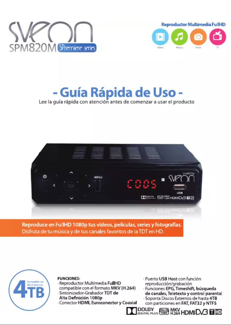 Page n°1 - Manuel utilisateur Sveon SPM820M