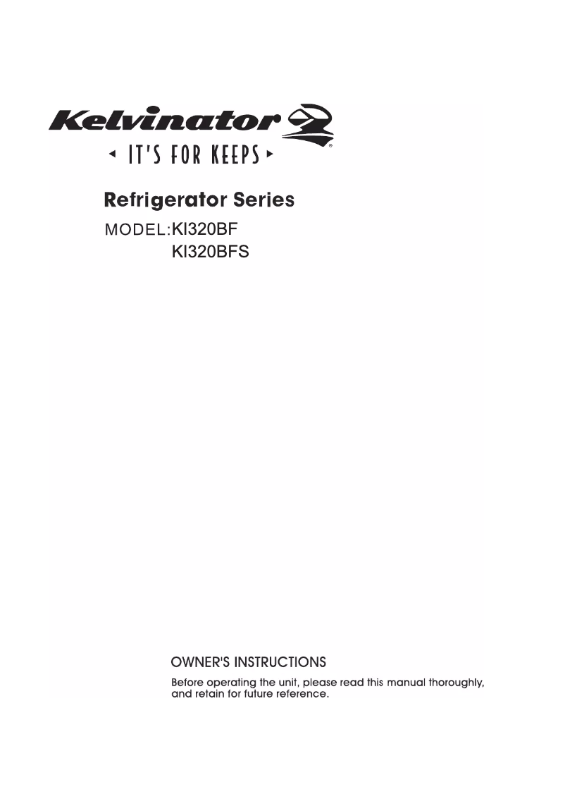 Page n°1 - Manuel utilisateur Kelvinator K320BFS