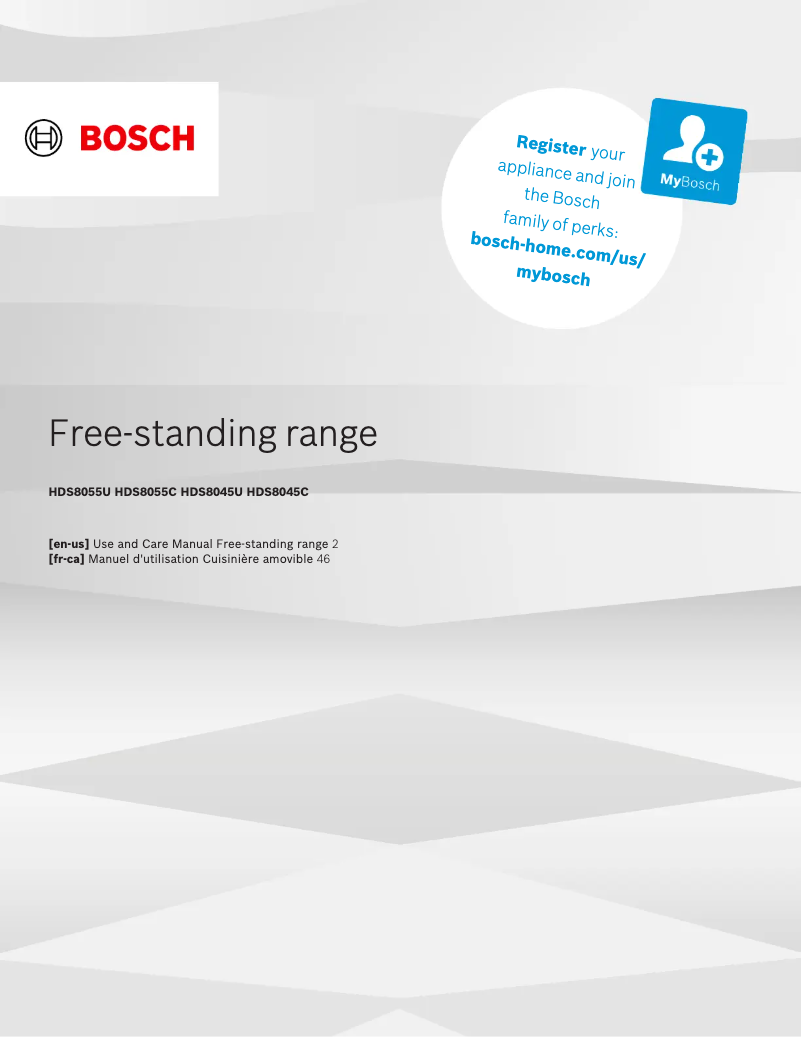 Page 1 de la notice Manuel utilisateur Bosch HDS8045C