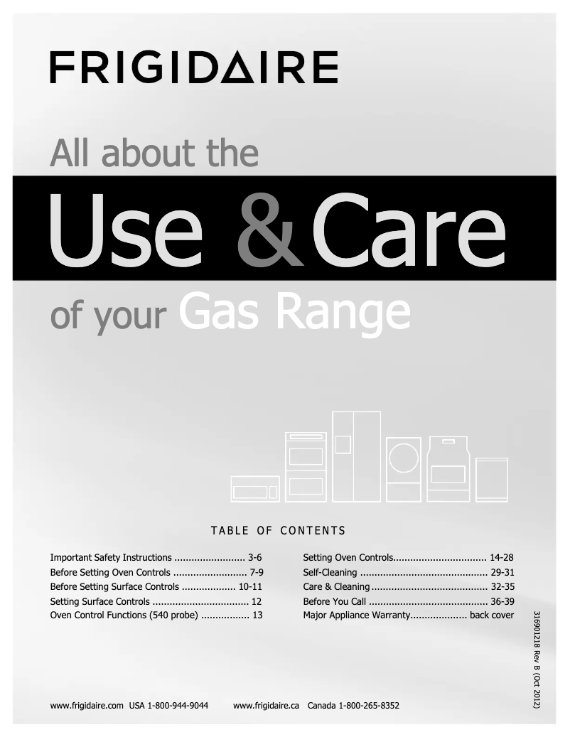 Image de la première page du manuel de l'appareil FGGF3054MW